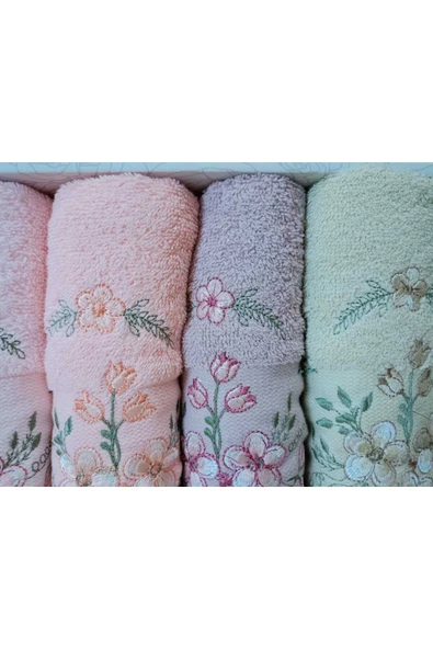 3d Desenli Havlu, Nakışlı 6'lı Set, El Yüz Havlusu, Denizli Pamuklu, Güpürlü Havlu - Resim 3
