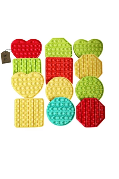 SARI RENKLİ DUYUSAL EĞİTİCİ KARE OYUNCAK ULTRA ESNEK POP İT TEKLİ BUBLE FİDGET STRES OYUNCAĞI - 2