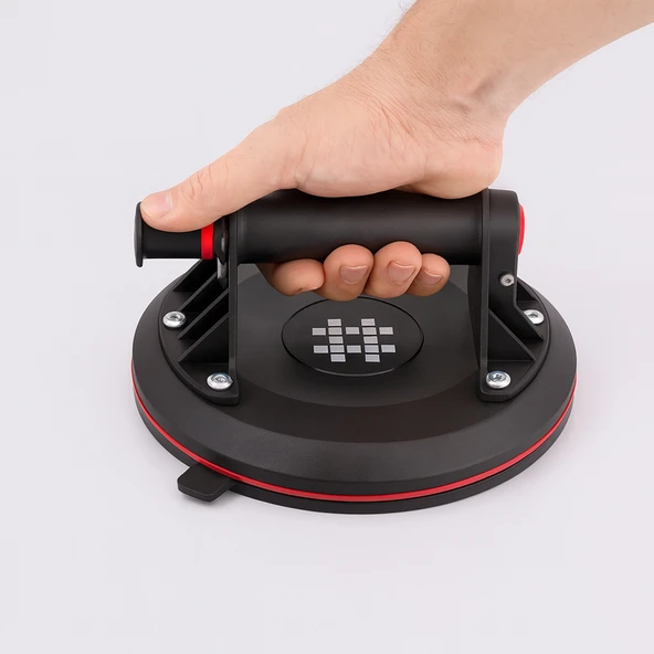 140 Kg Basınç Göstergeli Vakumlu Vantuz Yüksek Güçlü Emiş Cam Seramik Mermer Ağır Yük Taşıma Vakum - Resim 3