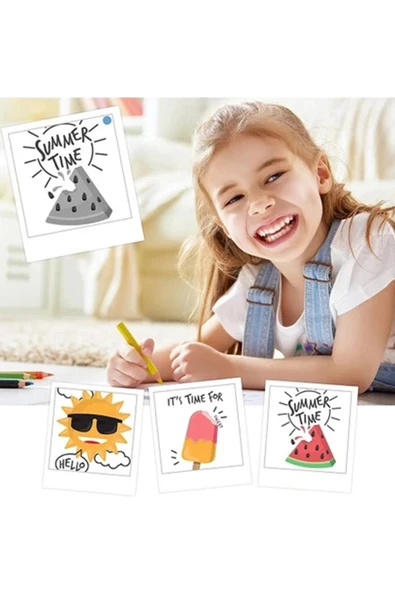 Çocuk Kamera Baskı Kağıdı, 5'li Rulo 57X25MM Çekirdekli Fotoğraf Baskı Termal Kağıt Rulo - 5