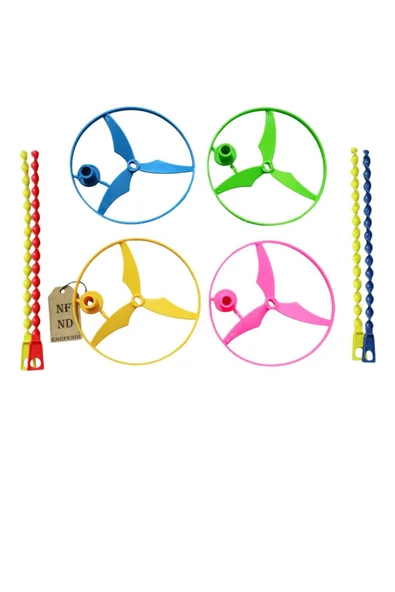 PERVANE OYUNCAK BAHÇE OYUNCAĞI NOSTALJİK FIRILDAK UFO UÇAN DAİRE 13cm 2 ADET PEMBE SARI - 2