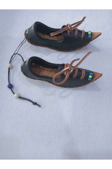 Araba Dikiz Aynası Süsü Ev Dekorasyonu Dolap Süsü Hediyelik Otantik Hakiki Deri Çarık - 2