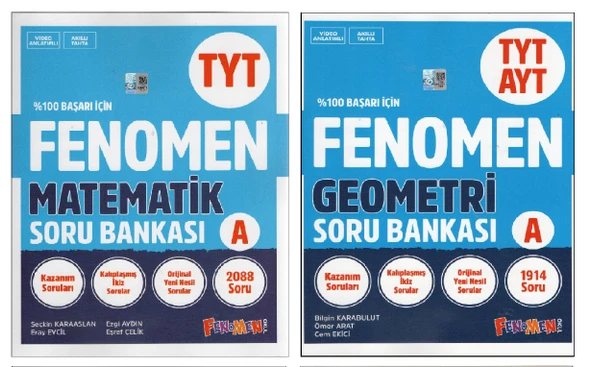 Fenomen TYT Matematik + Geometri TYT - AYT Soru Bankası (2 Kitap)