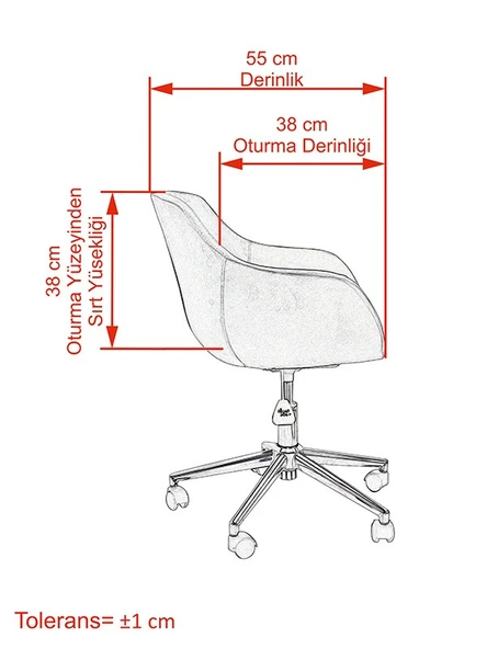 Monev 1 Gri Kumaş Ev ve Ofis Çalışma Koltuğu - 6