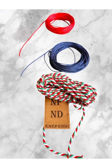 BİLEKLİK KOLYE İPİ, MAKROME , PARAŞÜT İPİ, RENKLİ KIRMIZI LACİVERT VE MARTENİÇKA İPİ - 2