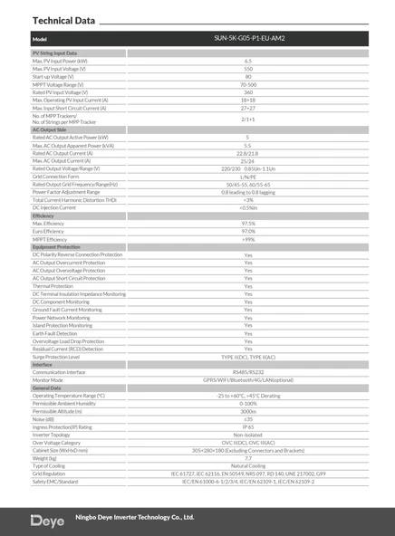 DEYE 5KW Monofaze - 6