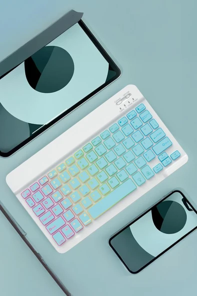 Torima TMK-09 Mavi Şarj Edilebilir RGB Işıklı Kablosuz Klavye Mouse Seti - Resim 4