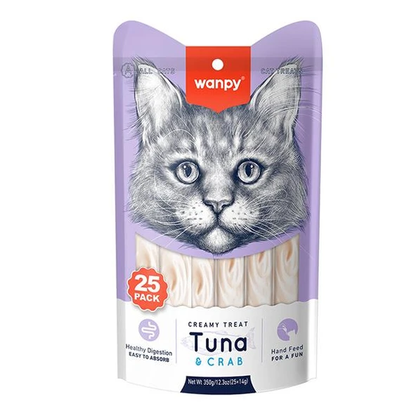 Wanpy Ton Balıklı ve Yengeçli Krema Kedi Ödülü 25x14gr - 1