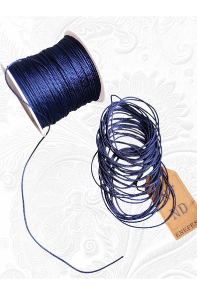 PARAŞÜT İPİ, MAKROME BİLEKLİK KOLYE İPİ RENKLİ LACİVERT  1mm  6 METRE - 3