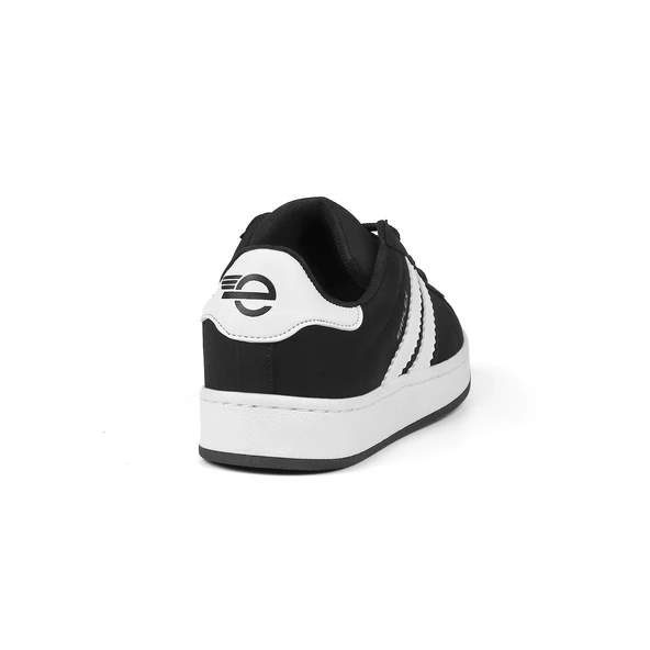 Unisex Siyah Beyaz Bağcıklı Rahat Sneaker Günlük Spor Ayakkabı - Resim 5