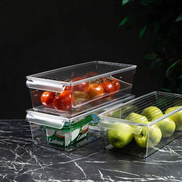 Kapaklı Buzdolabı Düzenleyici – Şeffaf, Kırılmaz ve Çizilmez - Resim 10