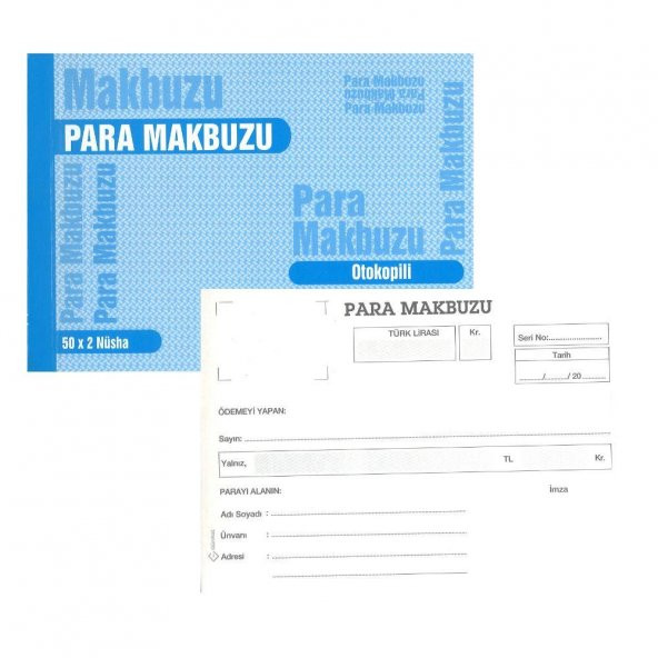 Para Makbuzu Otokopili A5 14x19 2-50 Gürmat Para Makbuzu Makbuzu Kendinden Karbonlu 50 Sayfa 1 Adet