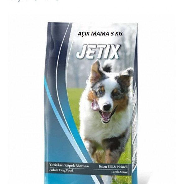 Jetix Kuzu Etli ve Pirinçli Yetişkin Köpek Maması 3 KG