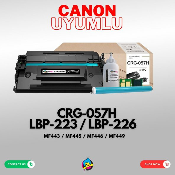 Canon CRG-057H Muadil Toner Çipli / LBP223 / LBP226 / LBP228X / MF443 / MF445 / MF446 / MF449 / MF453dw / MF455dw - 3