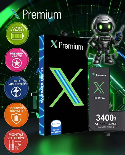 Xpremium iPhone 11 Pro Batarya Pil Süper Yüksek Kapasiteli Güçlendirilmiş 3400 mAh - 1