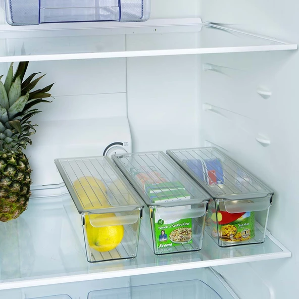 Kapaklı Buzdolabı Düzenleyici – Şeffaf, Kırılmaz ve Çizilmez - Resim 4