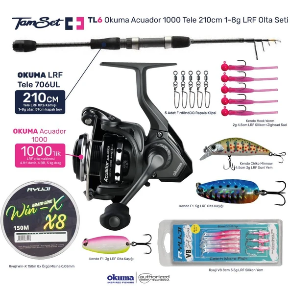 TAMSET Okuma Acuador 1000 Tele 706UL 210cm 1-8g LRF Olta Seti TL6