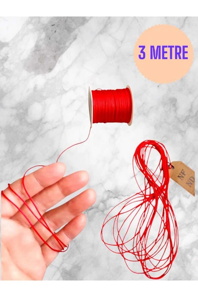 BİLEKLİK KOLYE İPİ, MAKROME , PARAŞÜT İPİ,  RENKLİ 3METRE KIRMIZI 3METRE LACİVERT 1mm - 4