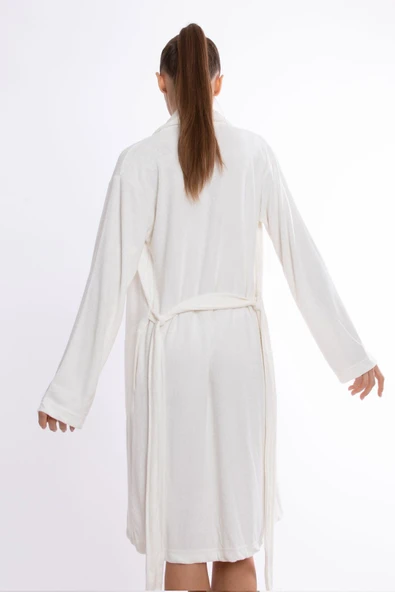 Dotamess Bambu Lüks Nakışlı Şalyaka Slim Fit Sabahlık - Resim 5