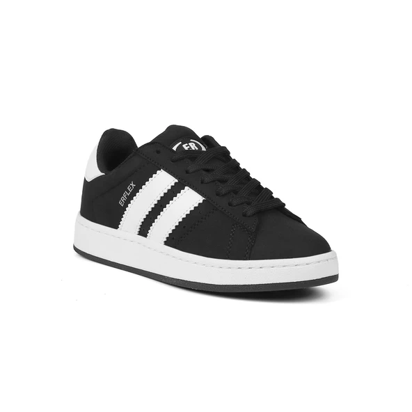 Unisex Siyah Beyaz Bağcıklı Rahat Sneaker Günlük Spor Ayakkabı - Resim 2