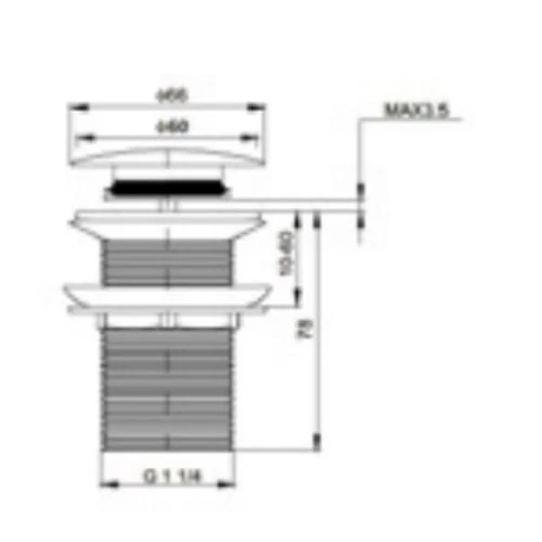 Bocchi Krom Lavabo Süzgeçi Su Taşma Deliksiz 6190-0001 Üst Grup - 2