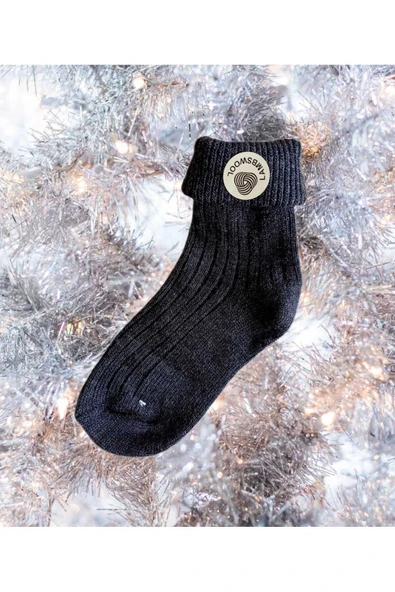 Yünlü Çorap Soket Fitilli Erkek Unısex Kadın Bot Çorabı, Kalın Kışlık Kokulu Füme Yılbaşı Çorabı ürün görseli