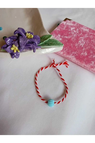 Mavi Boncuklu Marteniçka Bileklik Şans Arkadaş Sevgili Eş Çocuk Hediye Bahar Bilekliği Kartlı. - Resim 3