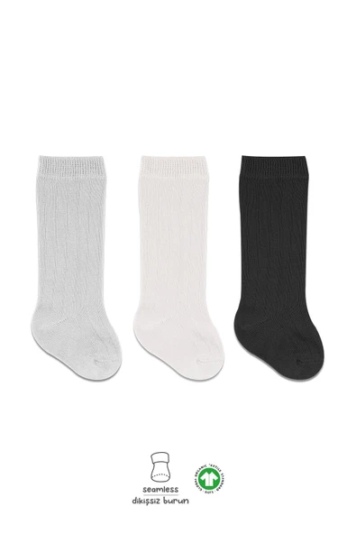 Bistyle Derby Dizaltı Çorap 3'Lü BS40101 Ekru Gri Siyah ürün görseli