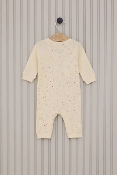U.S.Polo Kız Bebek Uzun Kol Patiksiz Tulum USB2111 Krem - Resim 3