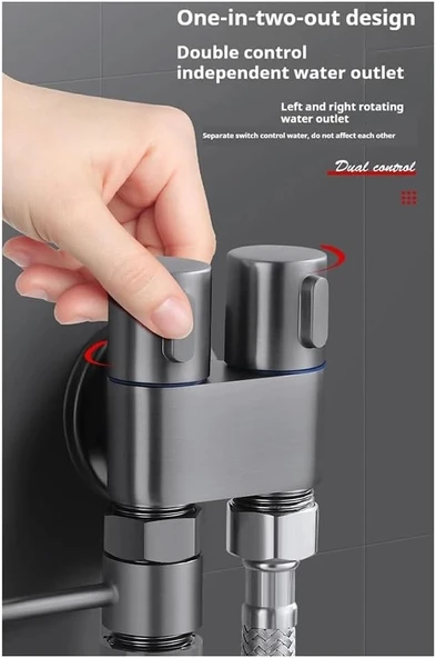 Klozet & Banyo Taharet Musluk Çıkışlı Spiral Tuvalet Temizleme Basınçlı Fıskiye Tuvalet Temizleyici - Resim 3