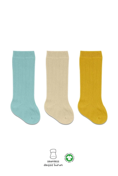 Bistyle Derby Dizaltı Çorap 3'Lü BS40101 Nil Bej Hardal ürün görseli