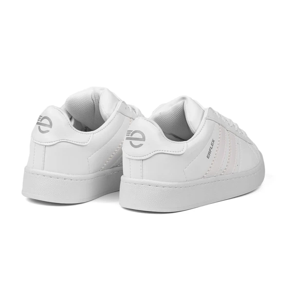 Unisex Beyaz Bağcıklı Rahat Sneaker Günlük Spor Ayakkabı - Resim 4