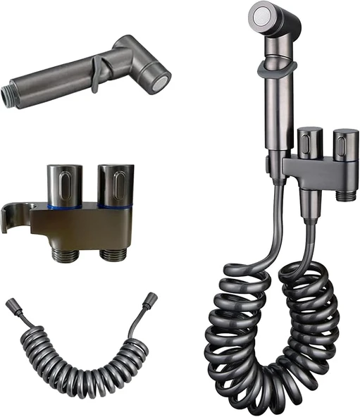 Klozet & Banyo Taharet Musluk Çıkışlı Spiral Tuvalet Temizleme Basınçlı Fıskiye Tuvalet Temizleyici ürün görseli 1