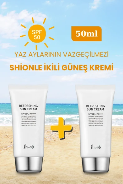 İkili Ferahlatıcı Etkili SPF50+ PA++++ Güneş Kremi | Su Bazlı, Yağsız, Yüksek Koruma / Serinletici Güneş Koruyucusu 50ml> ürün görseli