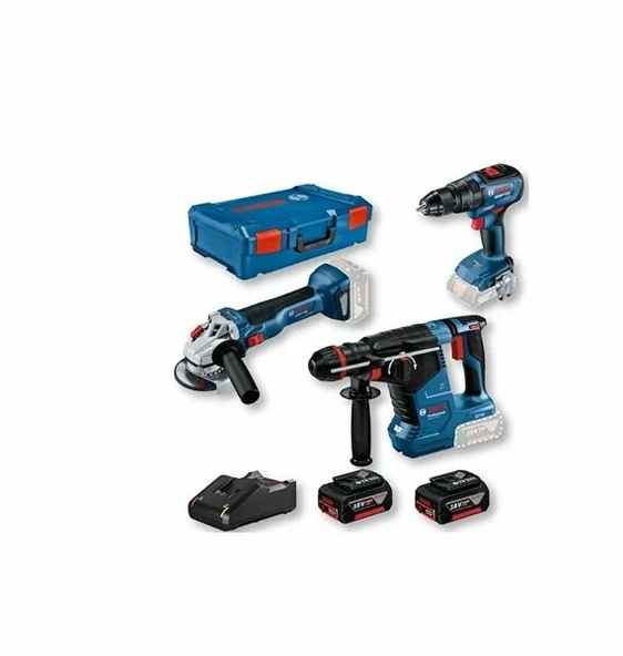 BOSCH Gbh 187-Lı + Gws 18V-10 + Gsr 18V-50 Üçlü Set ürün görseli 1