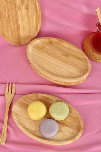 Bambum 6'lı Oval Servis Tabağı Seti – Kahvaltı ve Sunum Tabakları - Resim 3