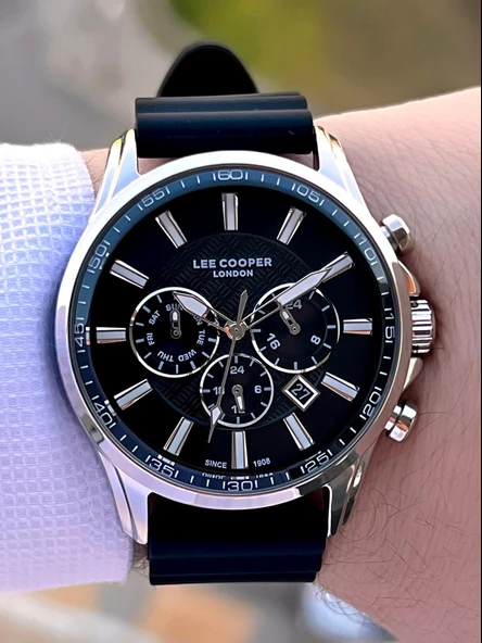 Lee Cooper 3 Atm Suya Dayanıklı Özel Tasarım Erkek Kol Saati VS.BLKT.0501 - Resim 2