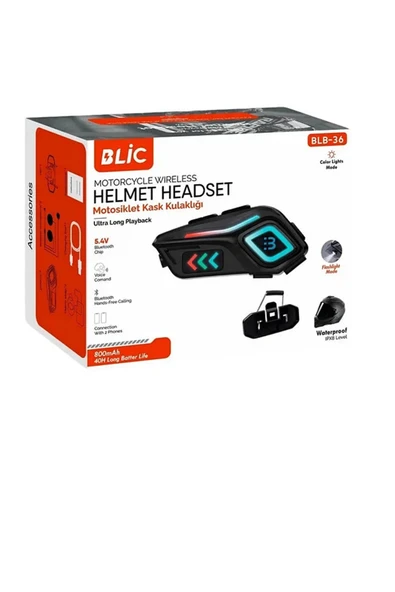 Motor Kask Kulaklık RGB Modlu Motosiklet Kulaklık Su Geçirmez 5.4 Bluetooth Intercom - 3
