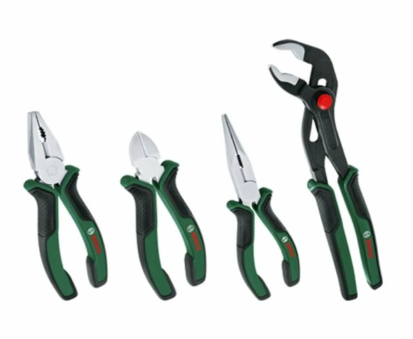 BOSCH Pense Seti 4 Parça (Kargaburun, Yan Keski, Pense, Boru Anahtarı) ürün görseli 1