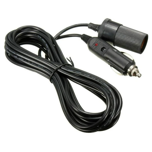 Araç Çakmak Uzatma Kablosu Sigortalı  2 Metre ürün görseli