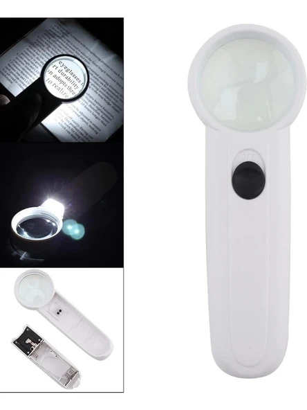 15x Çok Fonksiyonlu 2 Led Işıklı Taşınabilir El Büyüteç - 1