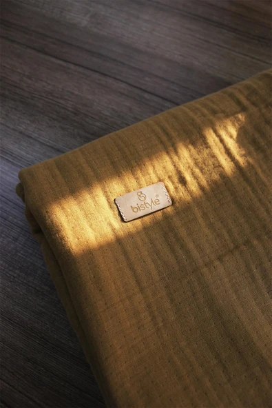 Bistyle Müslin Battaniye 120x120 Cm 70101 Hardal - Resim 4