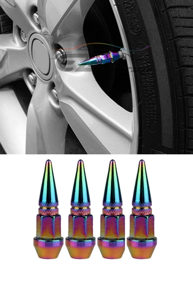 Alüminyum Sivri Sibop Kapağı Bukalemun Colormatic Sibob Kapağı 45mm 4'lü Set