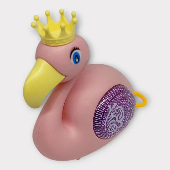 Kurmalı Işıklı Sevimli Flamingo - Pembe - Resim 4