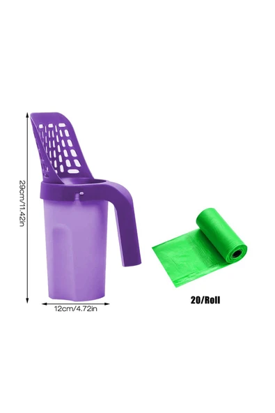 3 lü Set Yeni Nesil Mor Kedi Kumu Küreği, Çok Fonksiyonlu Kaşıma Aleti, Fareli Hacıyatmaz - 4