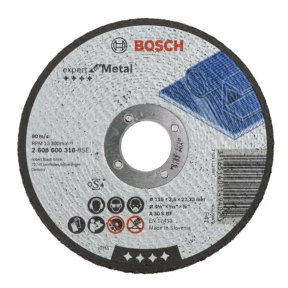 BOSCH Kesici Disk Expert For 115*2,5 Metal Düz ürün görseli