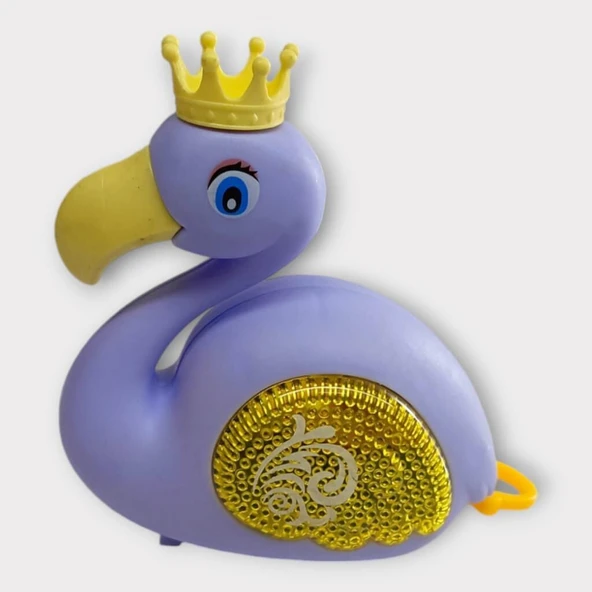 Kurmalı Işıklı Sevimli Flamingo - Mor - Resim 2