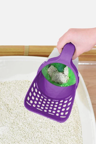 3 lü Set Yeni Nesil Mor Kedi Kumu Küreği, Çok Fonksiyonlu Kaşıma Aleti, Fareli Hacıyatmaz - 2