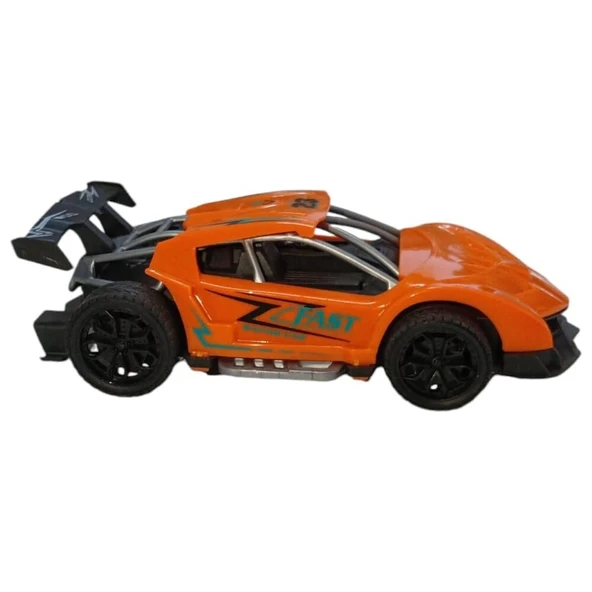 Sürtmeli Yarış Arabası - Turuncu - 5