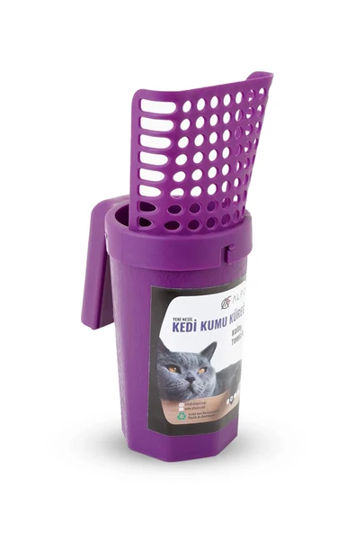 3 lü Set Yeni Nesil Mor Kedi Kumu Küreği, Çok Fonksiyonlu Kaşıma Aleti, Fareli Hacıyatmaz - 5